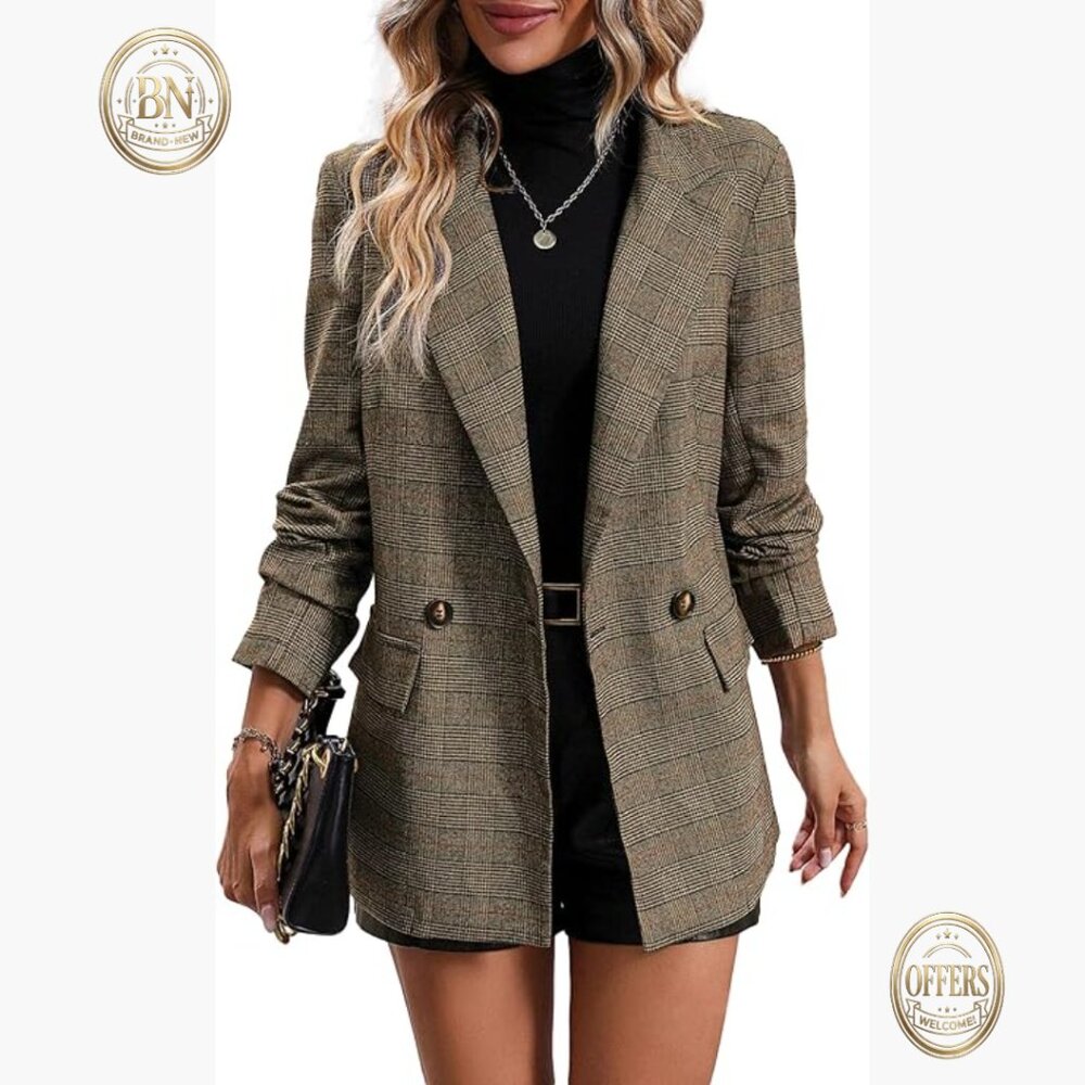 Lightweight Polyester Blend Blazer Fully Lined Bu… - image 1